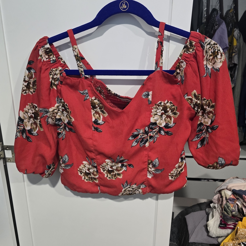 Spoiled Red Floral Women's Blouse